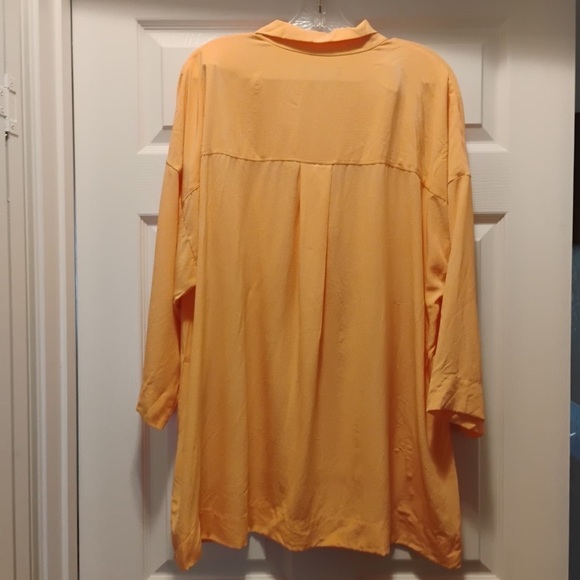 Lafayette 148 New York Orange/Goldenrod Tunic Blouse 3/4 Sleeve Size XL - Picture 7 of 8